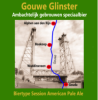 Gouwe Glinster etiket van Brouwerij Riethoff